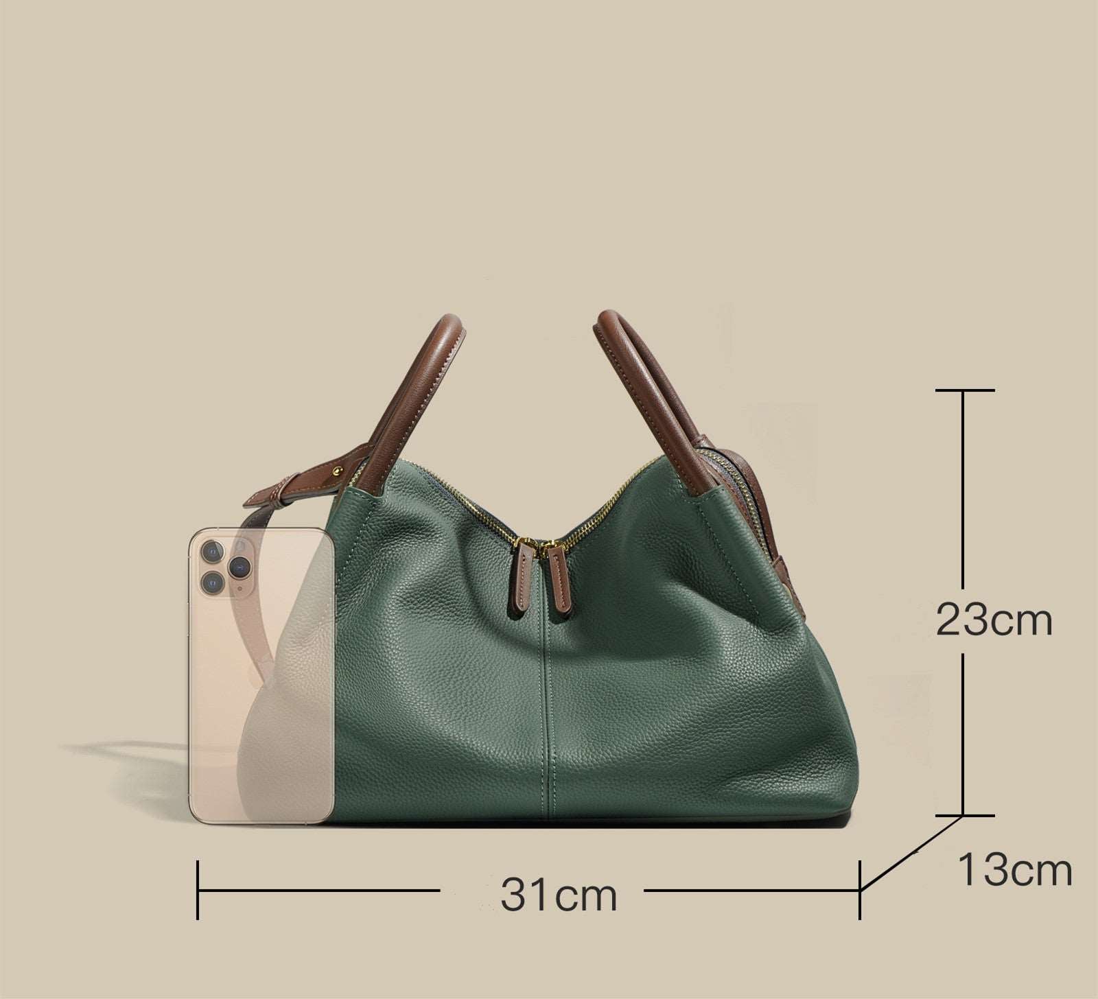 Hand-Carried Soft Leather Handbag