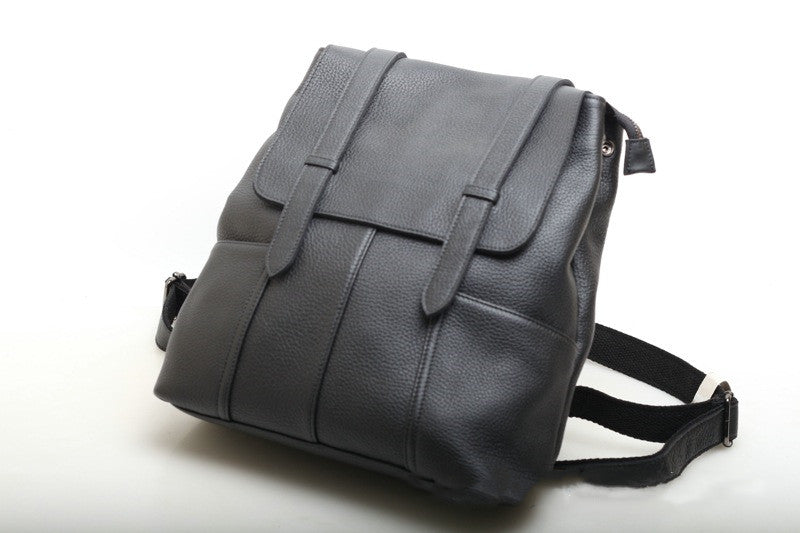 Classic Leather School Backpack woyaza