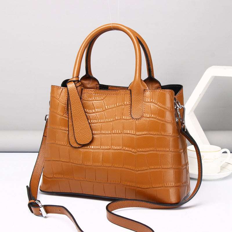 High-Quality Leather Women's Office Satchel woyaza