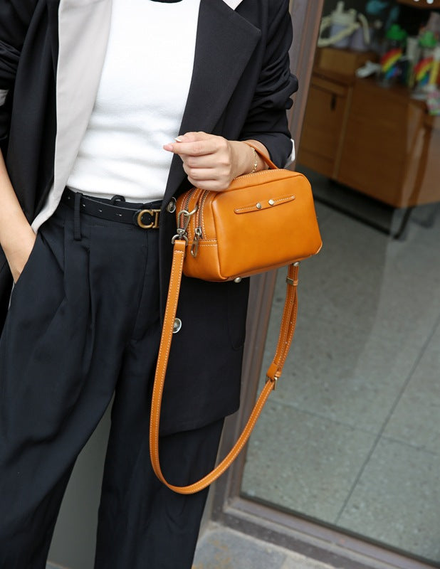 High-Quality Leather Handbag for Women with Crossbody Strap - woyaza