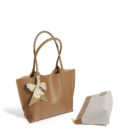 Elegant Soft Leather Oversized Handbag for Ladies woyaza