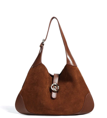 Stylish Women’s Suede Leather Shoulder Bag for Work and Shopping