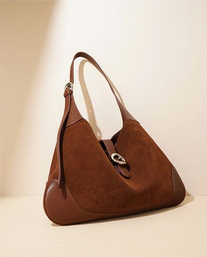 Versatile Suede Leather Shoulder Bag for Women’s Daily Use