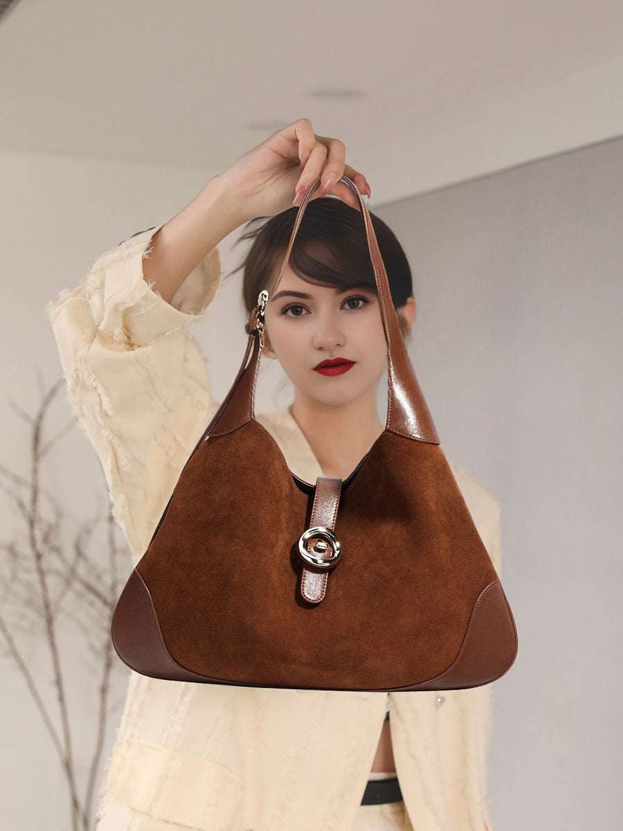 Fashionable Suede Leather Handbag for Everyday Use