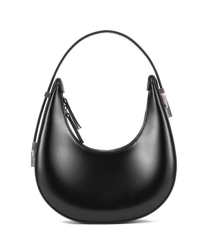 Genuine Leather Crescent Shoulder Bag Woyaza