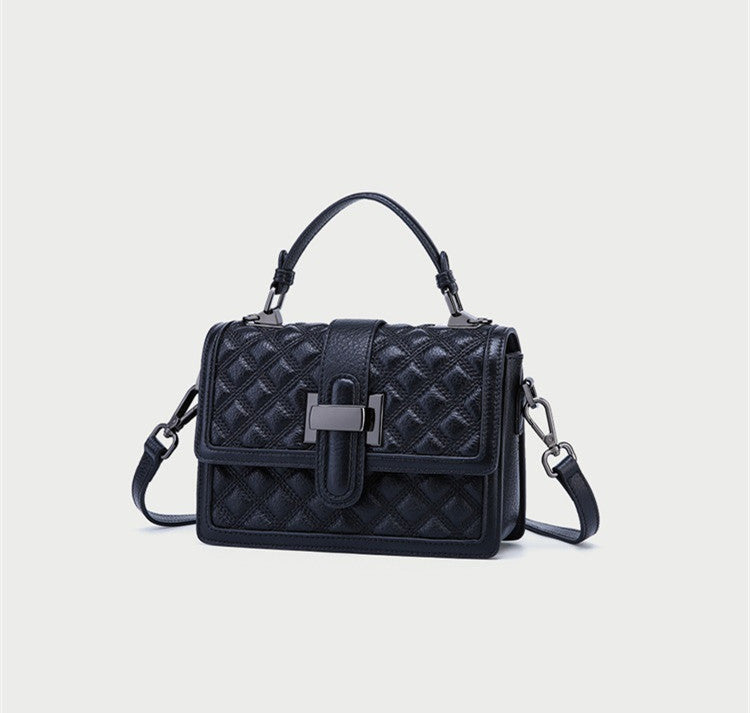 Versatile Square Leather Handbag for Women