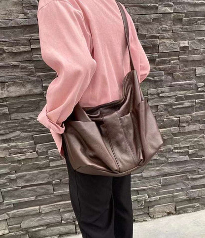 Timeless Genuine Leather Hobo Bag Large Capacity Woyaza