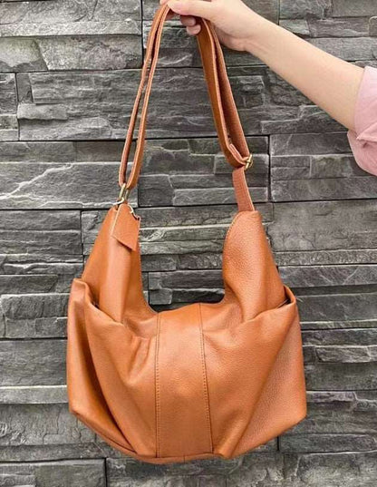 Vintage Leather Shoulder Bag High Capacity Women Woyaza