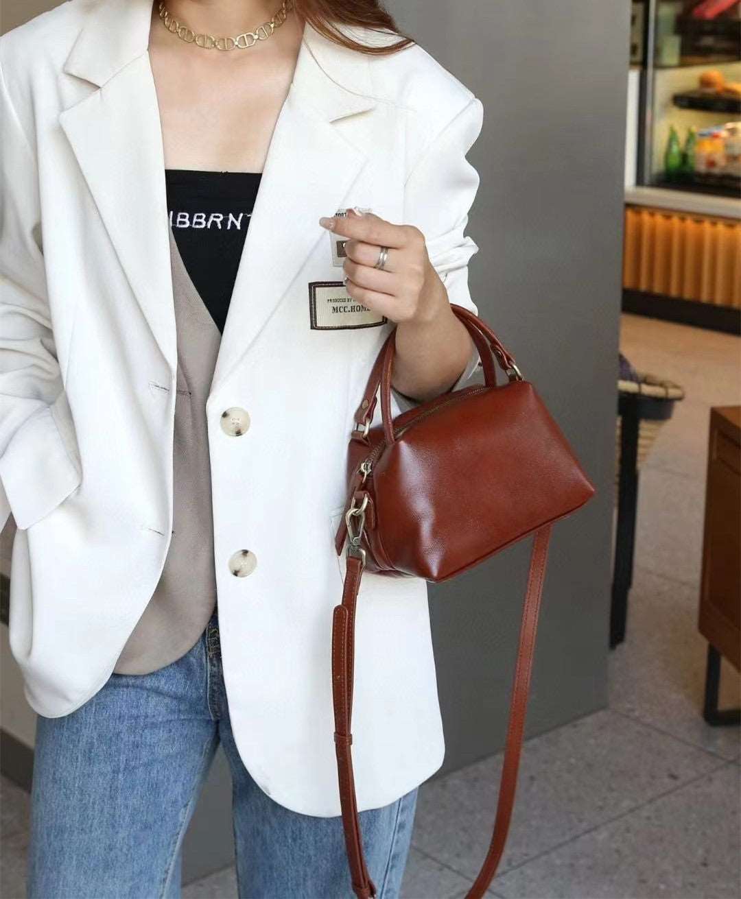 Elegant Leather Tote Bag for Ladies Woyaza