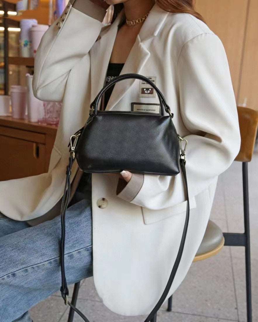 Classic Leather Handbag with Shoulder Strap Woyaza