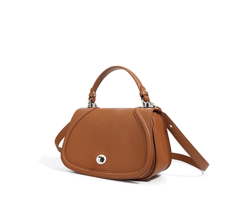 Vintage Style Leather Saddle Bag for Women