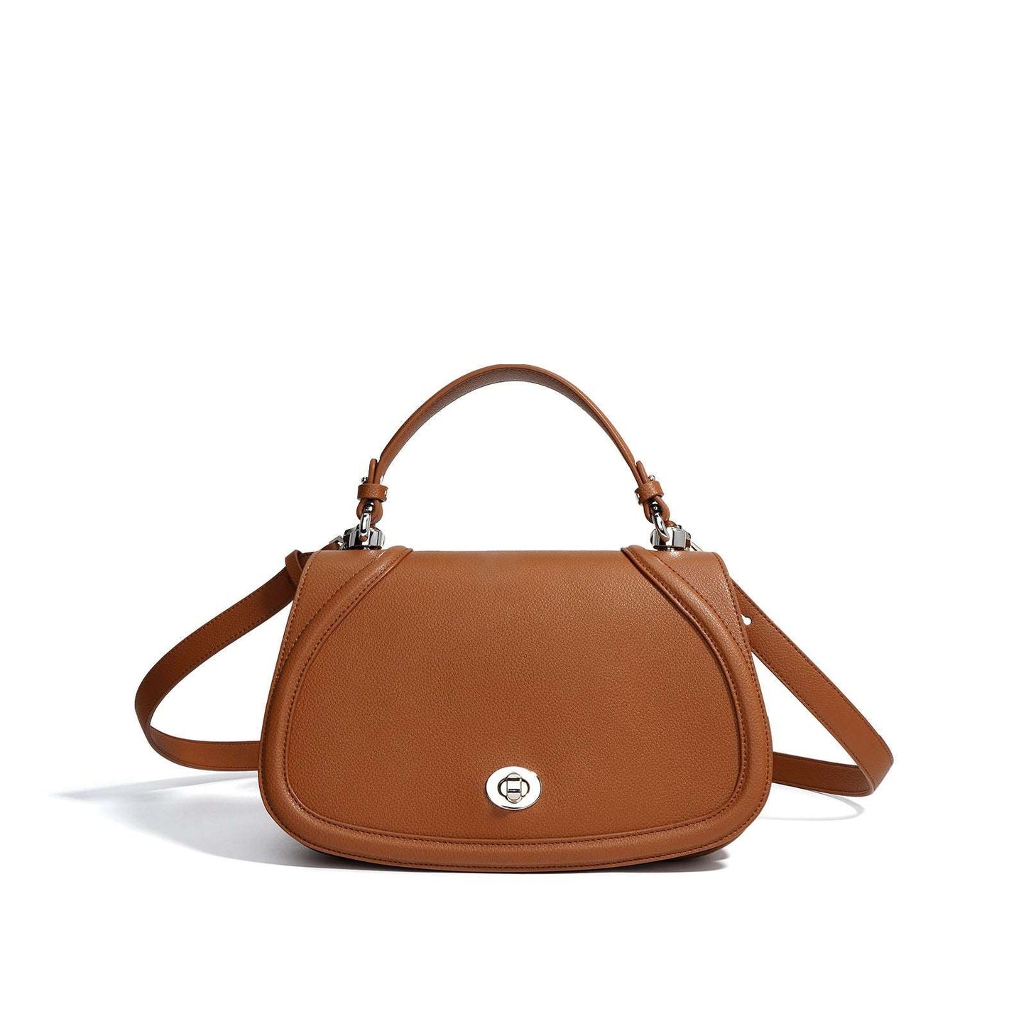 Comfortable and Spacious Leather Saddle Handbag for Women