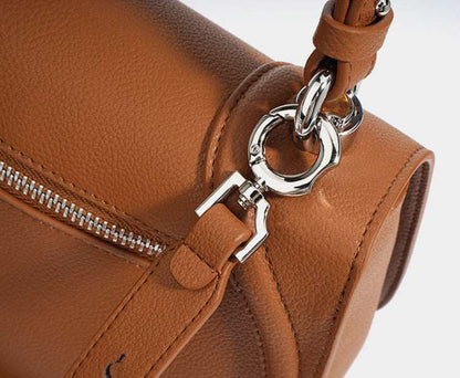 Stylish Leather Saddle Bag for Women, Versatile Shoulder or Handheld Carry