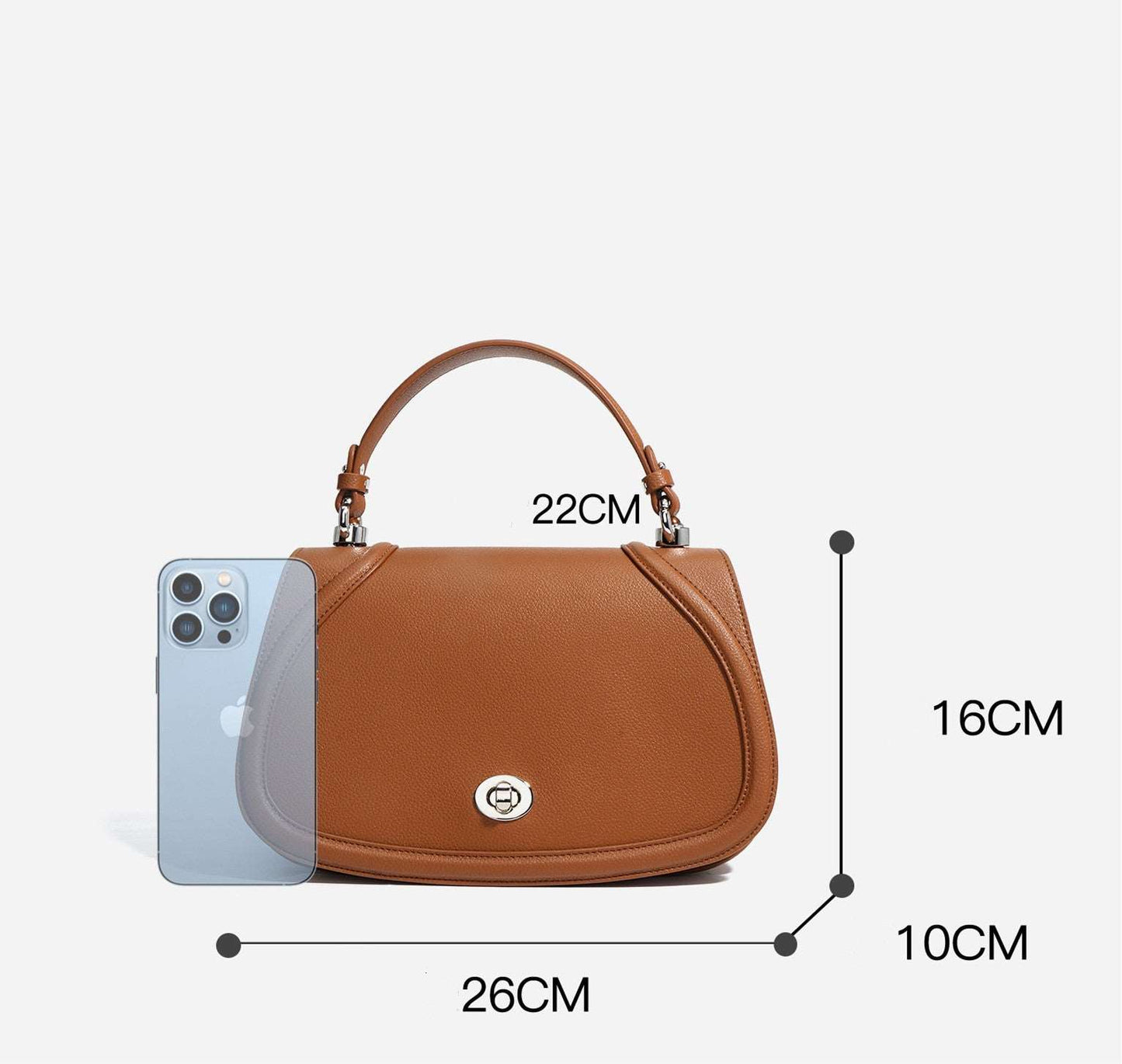 Women’s Fashion Minimalist Leather Saddle Bag for Daily Use