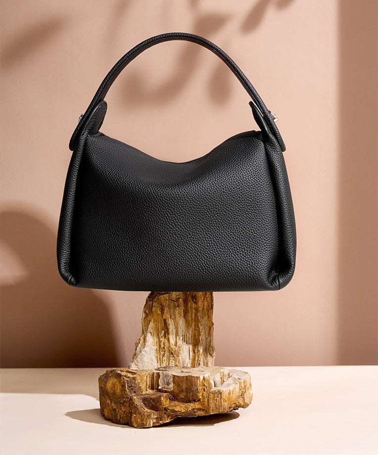 Sleek Mini Tote with Soft Leather Construction