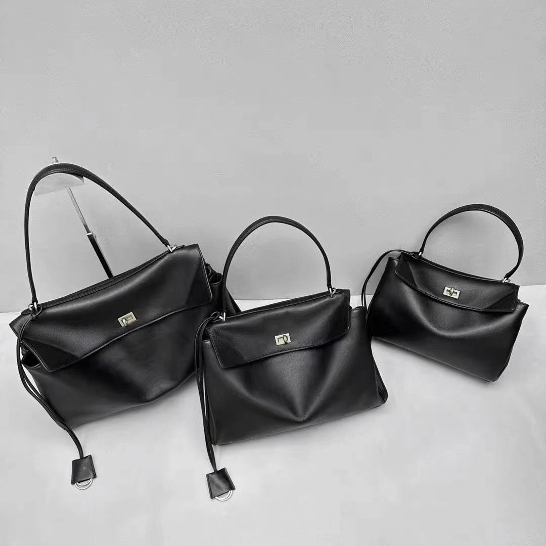 Soft Leather Tote Bag for Work and Shopping