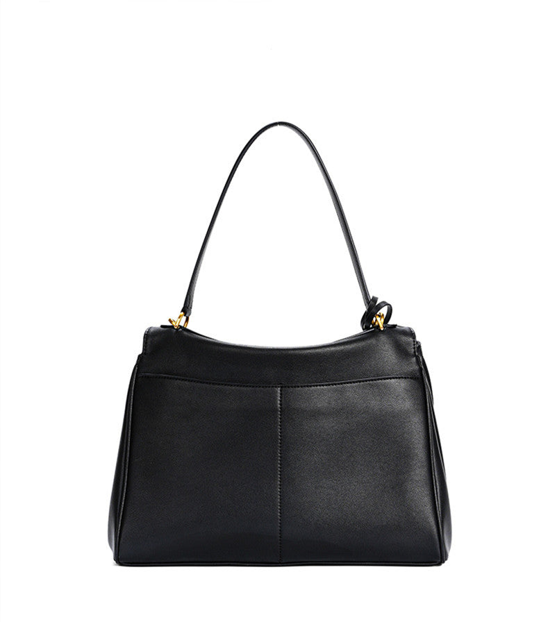 Black Soft Leather Tote Bag for Everyday Use