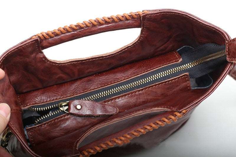 Exquisite Retro Style Leather Work Briefcase Woyaza