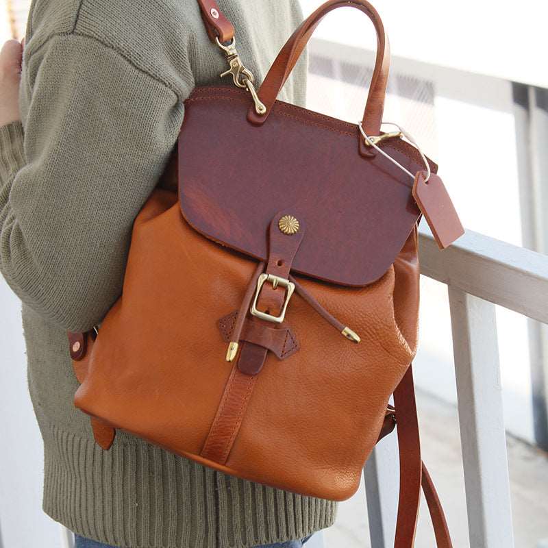 Modern Handcrafted Leather Travel Backpacks for Ladies woyaza