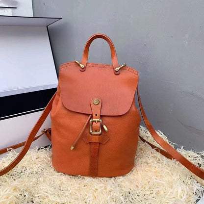 Retro Artisanal Leather Travel Backpacks for Ladies woyaza