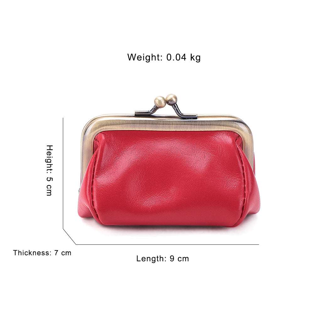 Luxurious Leather Coin Purse Metal Clasp Closure woyaza