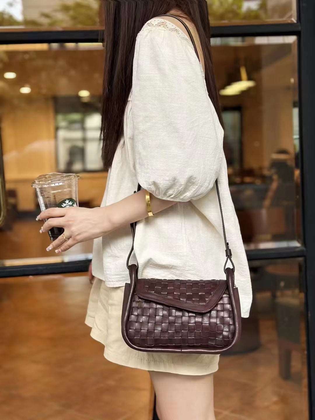 Elegant Genuine Leather Crossbody Bag for Women Woyaza