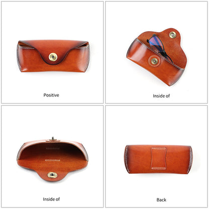 Genuine Leather Retro Eyewear Case woyaza