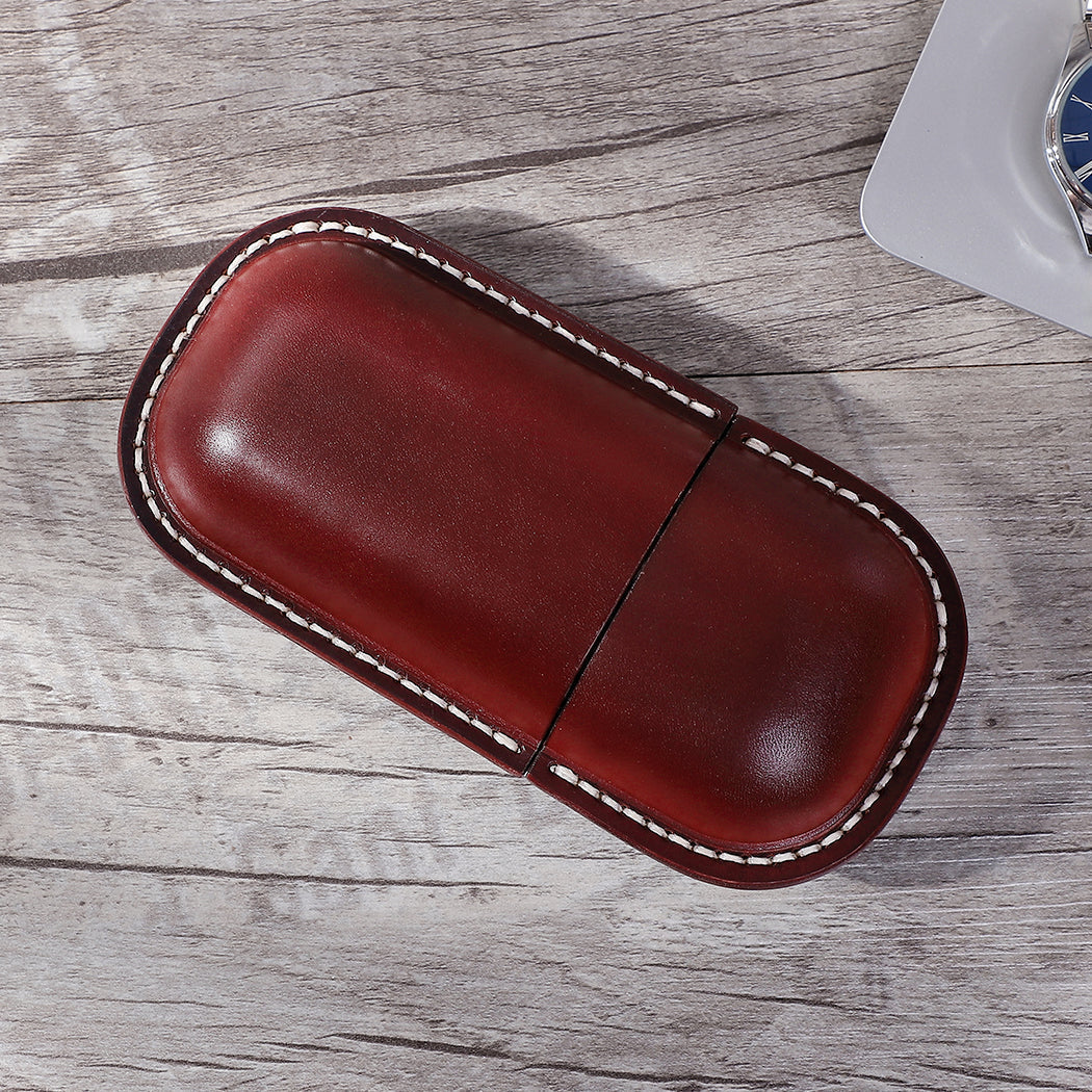 Stylish Vintage Leather Glasses Case Handmade for All woyaza