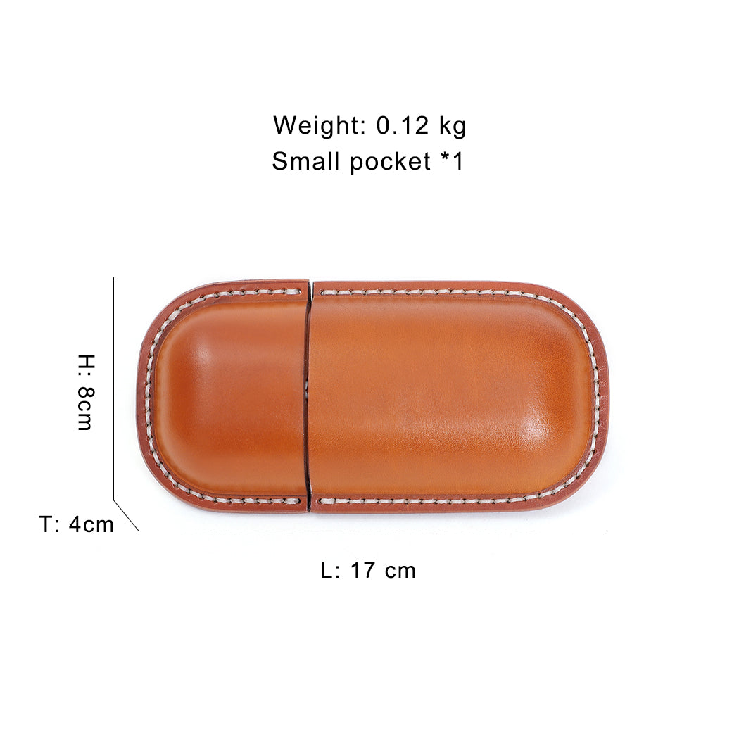 Classic Vintage Leather Eyeglass Case Suitable for Everyone woyaza