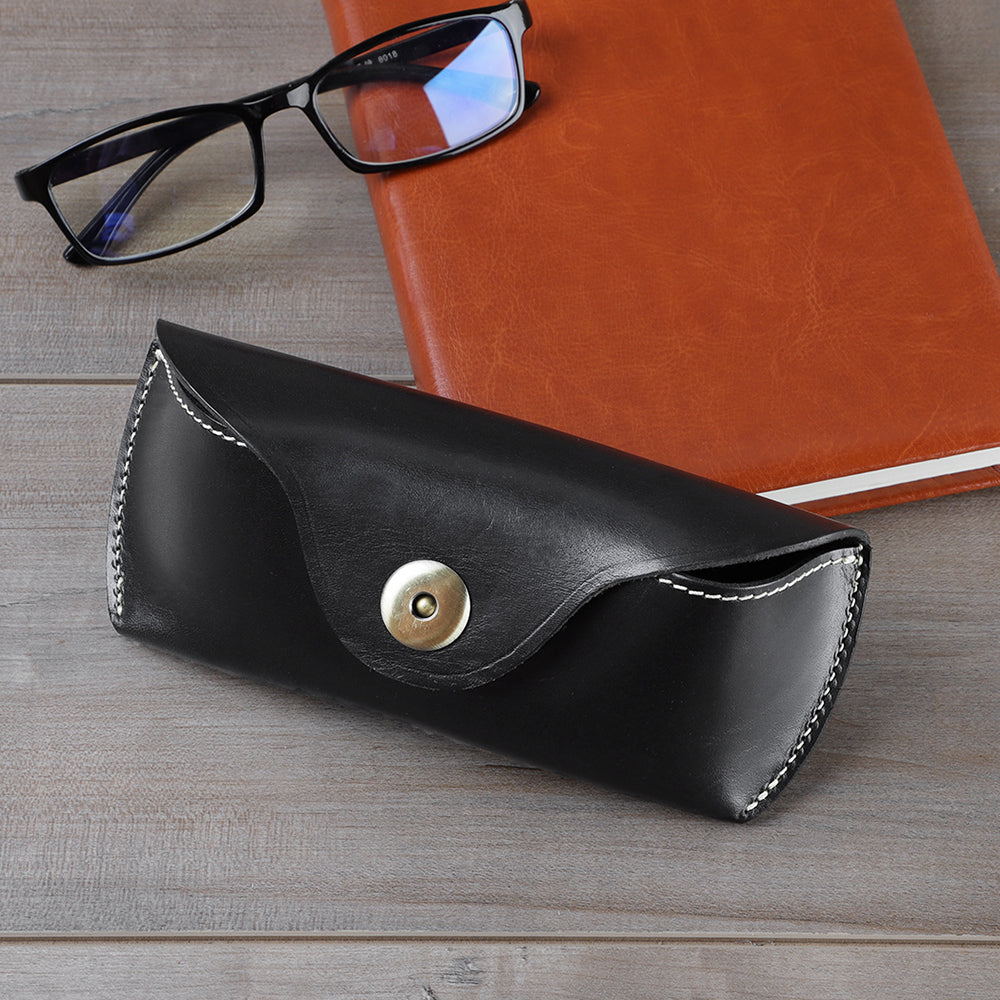 Retro Genuine Leather Glasses Holder woyaza