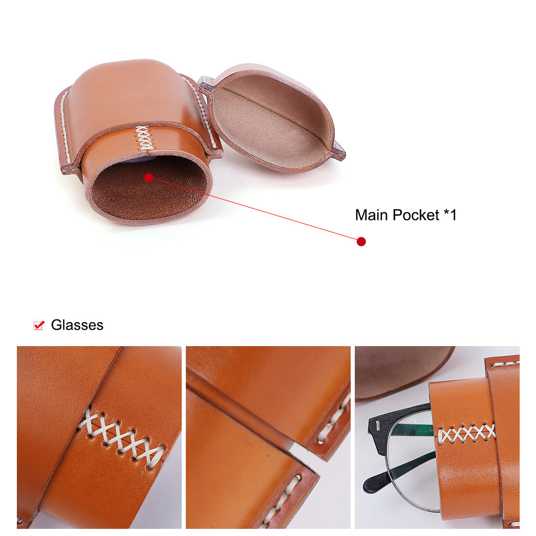 Elegant Handcrafted Genuine Leather Eyewear Organizer woyaza