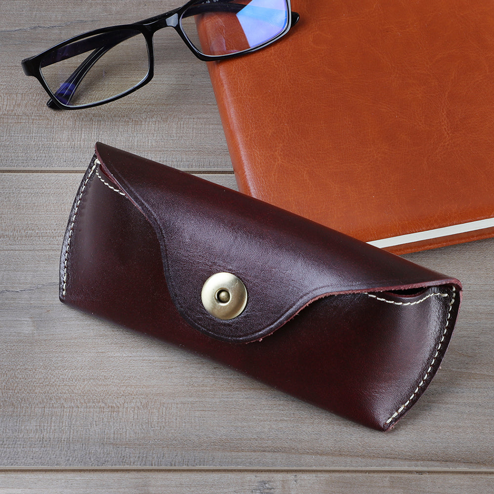 Leather Vintage Eyeglass Case Handcrafted woyaza