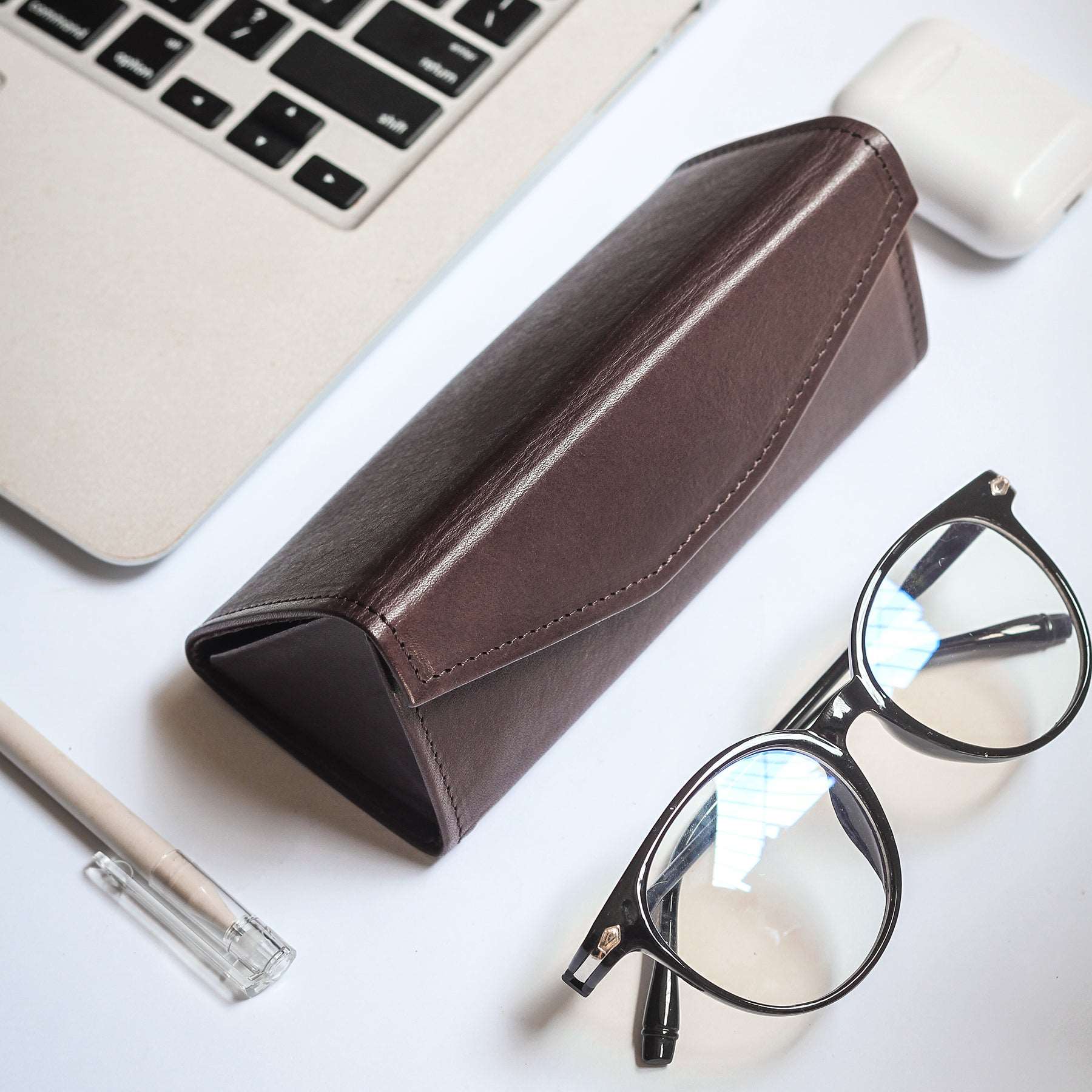 Classic Genuine Leather Spectacle Case woyaza