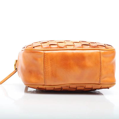 Chic Handwoven Leather Crossbody Purse Woyaza