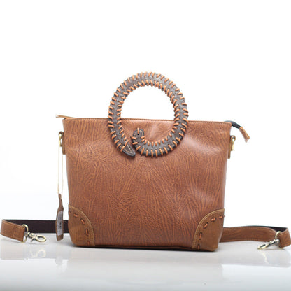 Distinctive Handcrafted Leather Work Bag for Ladies Woyaza