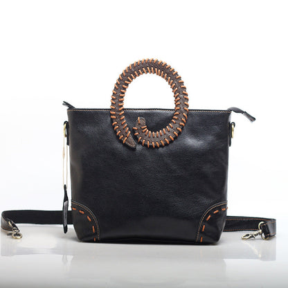 Sophisticated Vintage Leather Work Bag for Women Woyaza