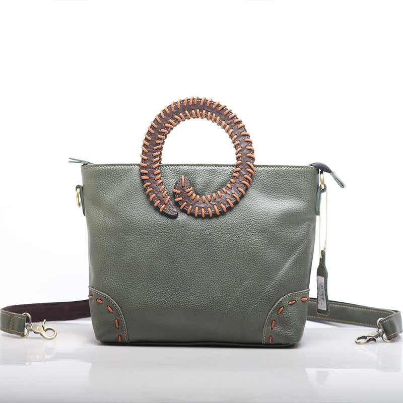 Elegant Retro Leather Handbag with Adjustable Strap Woyaza