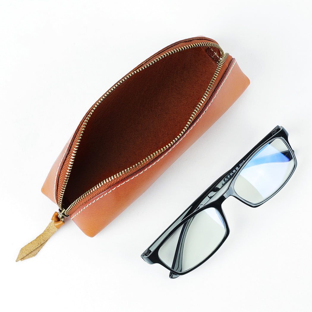 Stylish Leather Eyewear Sleeve Pen Case woyaza