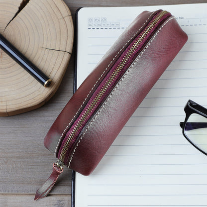 Classic Leather Eyewear Holder Pen Case woyaza