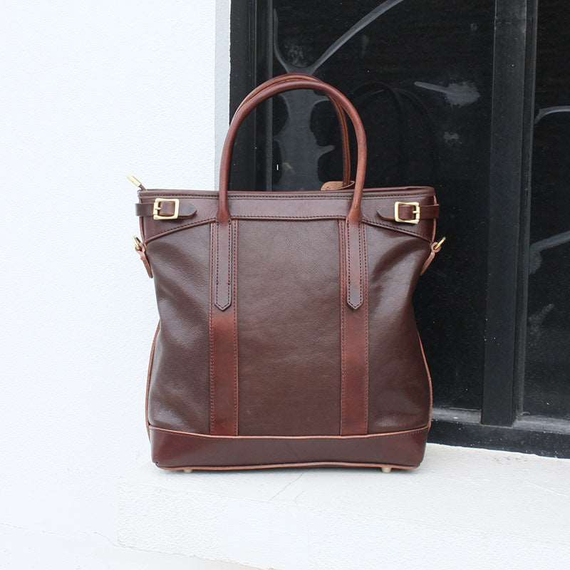 Timeless Leather Shoulder Tote woyaza