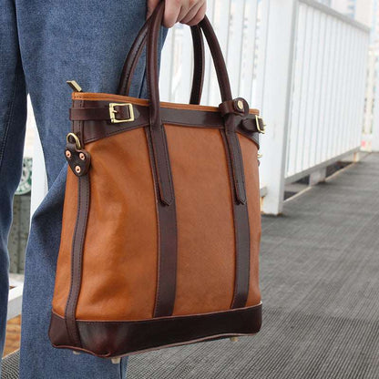 Vintage Inspired Leather Carryall woyaza
