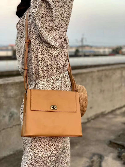 Ladies' Square Leather Crossbody Shoulder Bag Trendy Woyaza