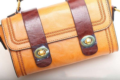 Timeless Leather Satchel Lock Innovation woyaza