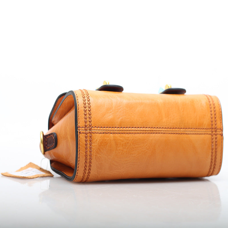 Stylish Leather Messenger Bag Lock Style woyaza