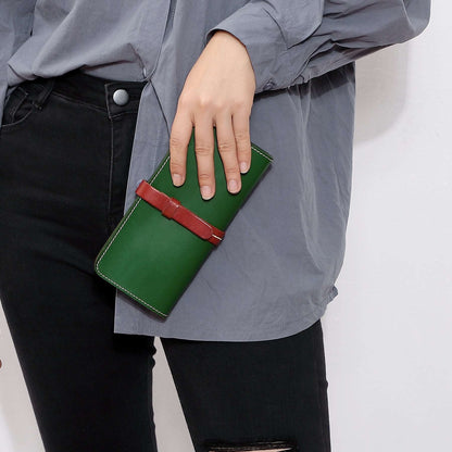 Handcrafted Long Leather Wallet for Women Woyaza