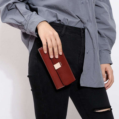 Vintage Inspired Leather Clutch Wallet for Ladies woyaza