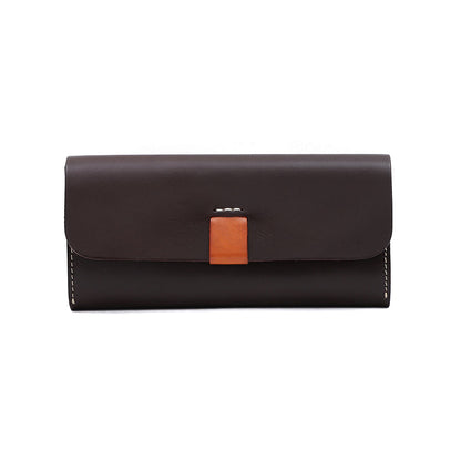 Retro Inspired Long Leather Wallet for Women woyaza