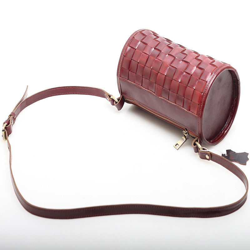 Classic Round Shoulder Bag Handcrafted from Genuine Leather Woyaza
