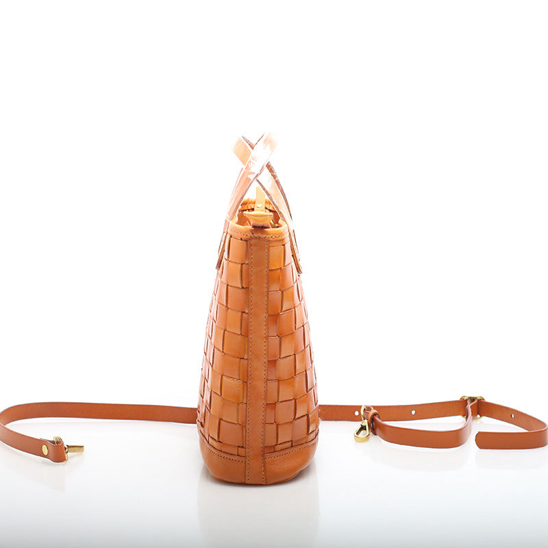 Stylish Handwoven Leather Women's Carryall Bag Woyaza