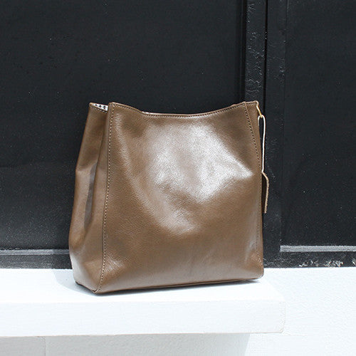 Stylish Retro Style Leather Tote Bag Woyaza